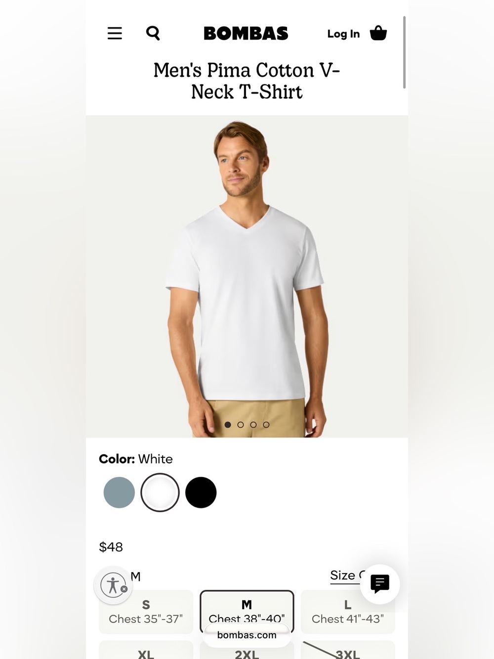 Bombas White V-Neck Tee